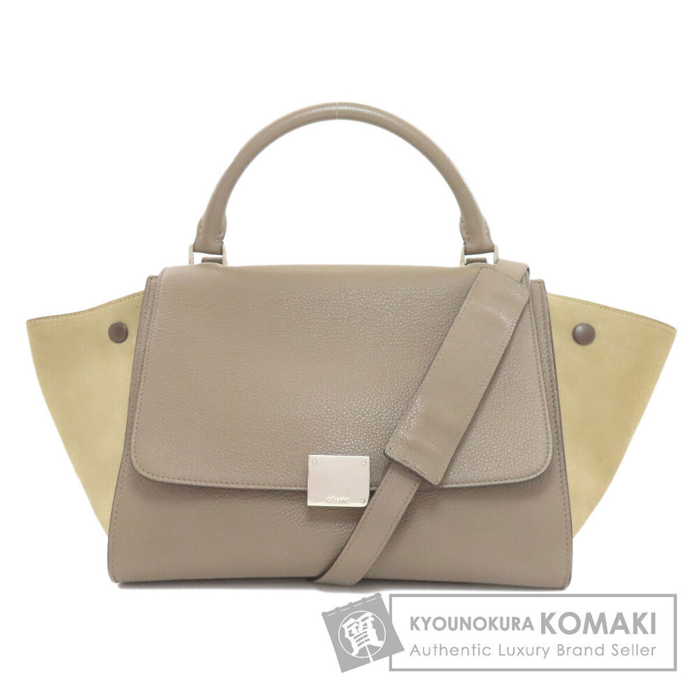 Celine Trapeze 2way Calfskin Leather Shoulder bag leather